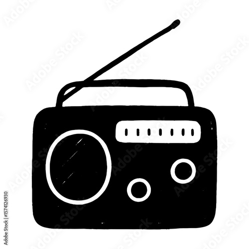 Vintage radio sketch illustration vector