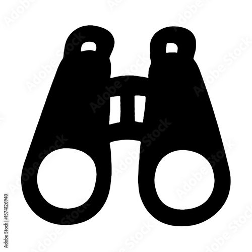 Minimalist binoculars silhouette illustration vector