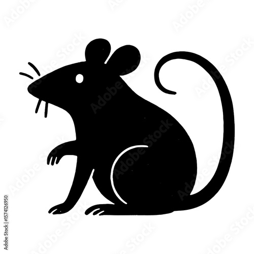 Silhouette mouse vector illustration vector