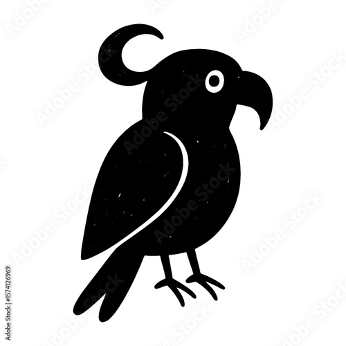 Stylized parrot silhouette illustration vector