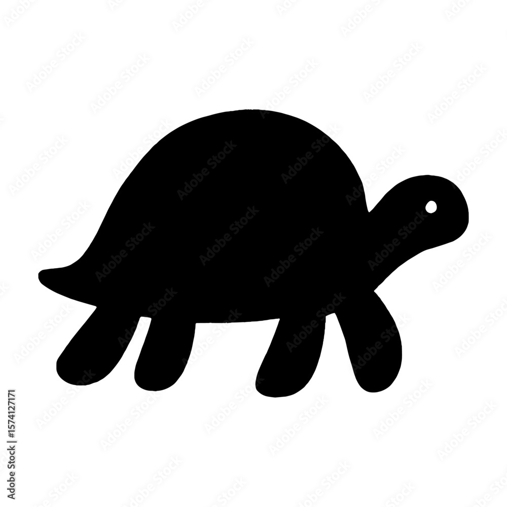 Naklejka premium Simple black turtle silhouette illustration vector