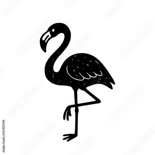 Elegant flamingo silhouette illustration vector
