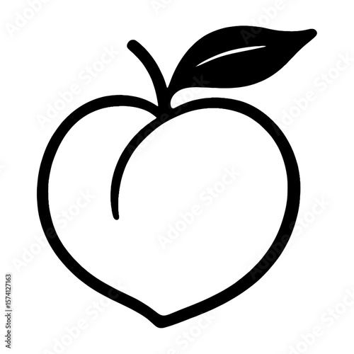 Minimalist peach line art vector
