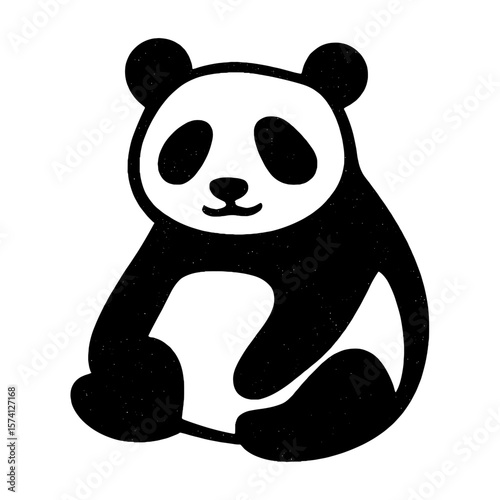 Cute panda sitting illustration vector