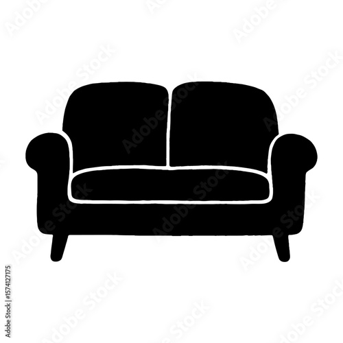 Elegant black silhouette sofa vector