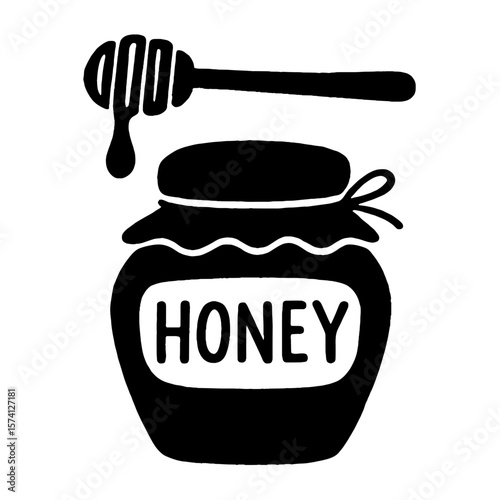 Honey jar silhouette illustration vector