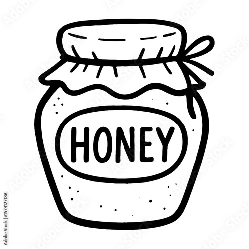 Hand-drawn honey jar illustration vector