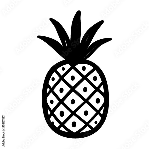 Minimalist pineapple line art vector