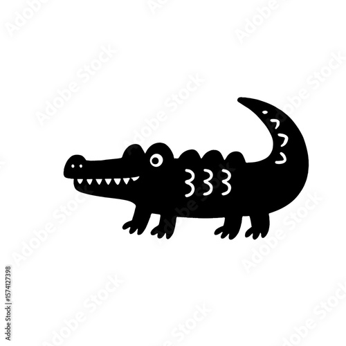 Playful crocodile cartoon illustration vector