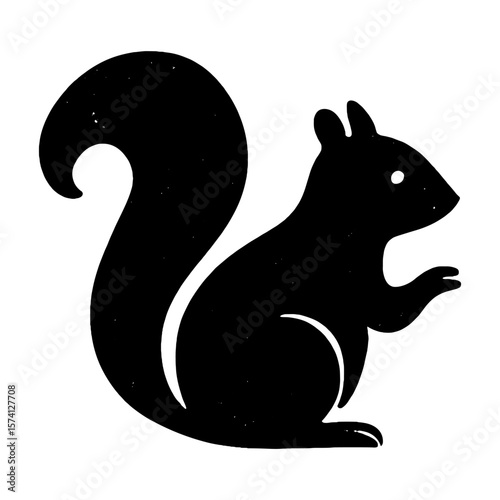 Silhouette squirrel vector illustration vector