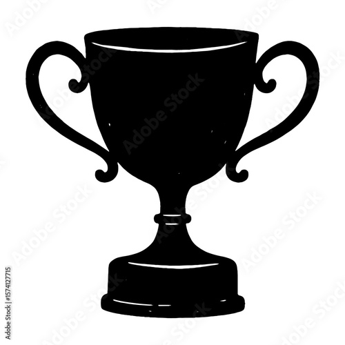 Elegant trophy silhouette illustration vector
