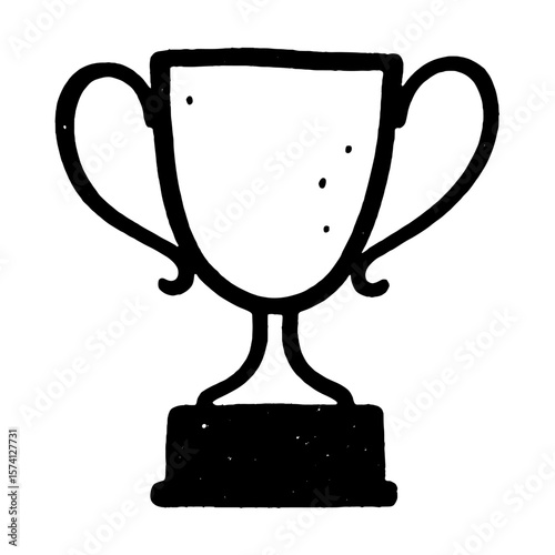 Hand-drawn trophy cup illustration vector