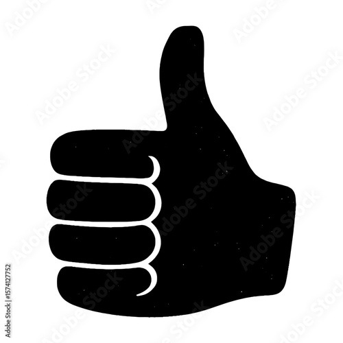Thumbs up silhouette icon vector