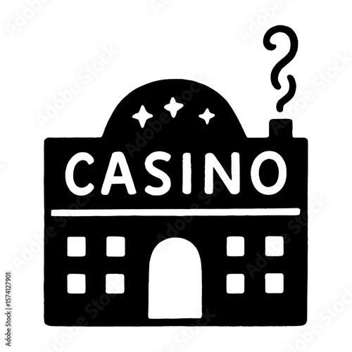 Casino building silhouette illustration vector