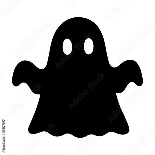 Spooky ghost silhouette illustration vector