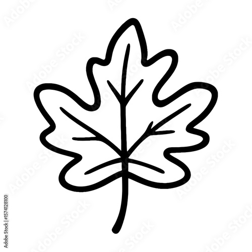 Simple black maple leaf illustration vector