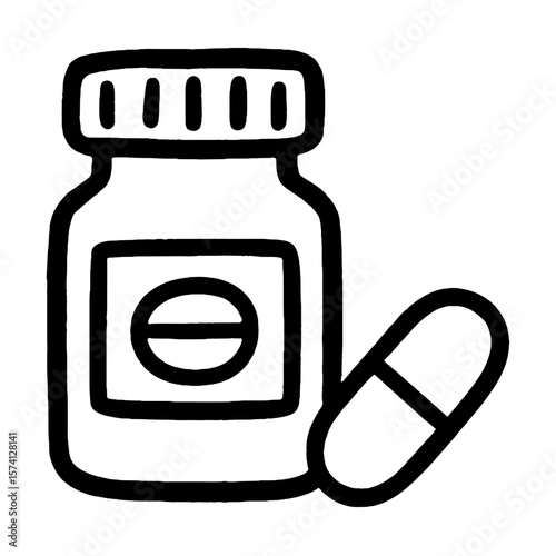 Medicine bottle with capsule vector