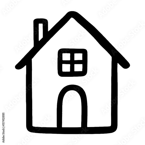 Simple hand-drawn house illustration vector