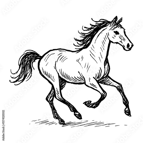 Elegant horse sketch illustration vector