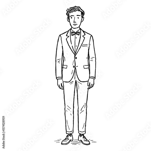 Elegant hand-drawn gentleman illustration vector