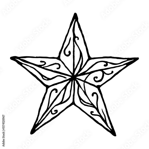 Intricate star with swirling patterns vector