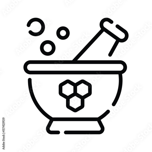 Have a look at this trendy line icon of herbal medicine