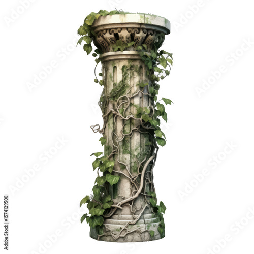 fantasy pillar isolated on white