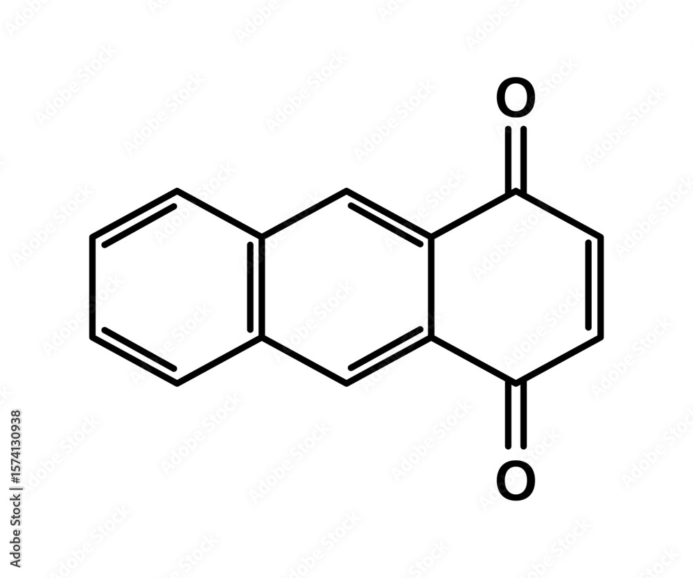 Fototapeta premium Chemical structure of 1,4-Anthraquinone