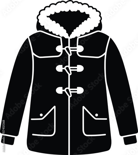 Stylish Black Parka Jacket Illustration for Winter Wardrobe Inspiration