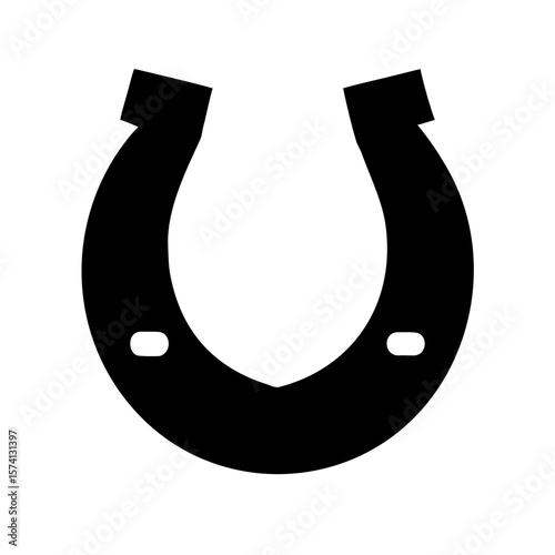 Horseshoe Icon – Flat Lucky Charm Black Silhouette Symbol 