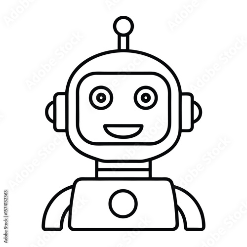 AI Robot Vector Illustration Friendly AI Character Design