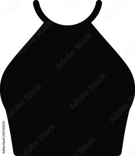 Vector Style Halter Top Design Showcase in Urban Environment