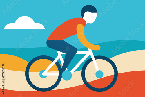 cyclist on the beach