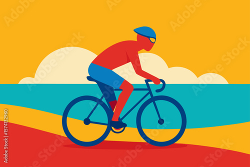 cyclist on the beach