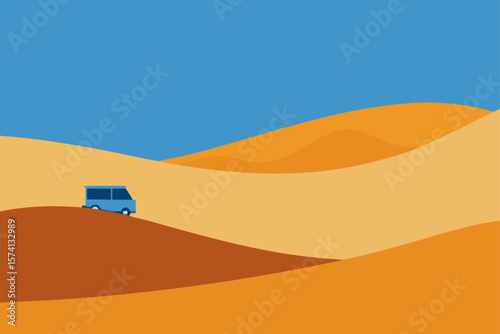 desert caravan traveling through sand dunes