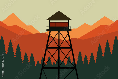 firewatch tower overlooking forest hills