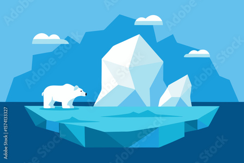 iceberg landscape with polar bears