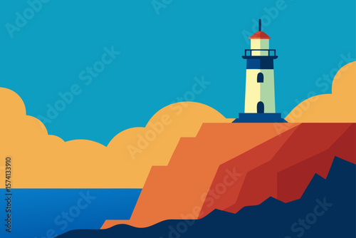 peaceful lighthouse at the edge of the world