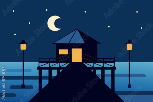 pier in the night