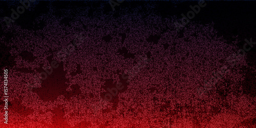 Glitch distorted grunge background. Noise destroyed texture. Red halftone dots blue color pattern gradient grunge texture background