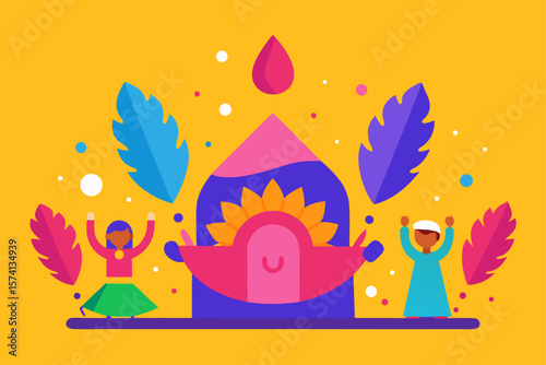 vibrant holi festival celebration with colors