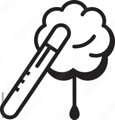 Nasal swab COVID test kit icon with a cotton tip