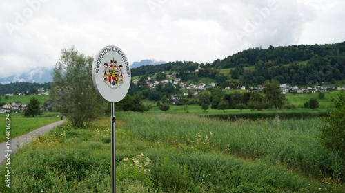 Border between Liechtenstein and Austria at the Egelsee near Feldkirch