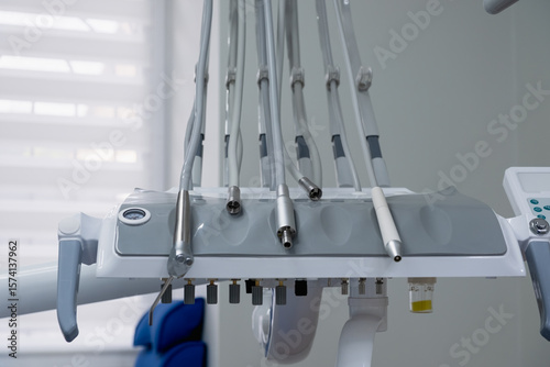 Various tools in a dental office of a modern clinic