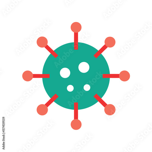 Editable Viral Icon with Symmetrical Cell Projections