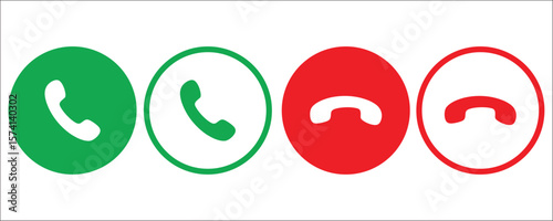 phone call icon set vector silhouette on white background.