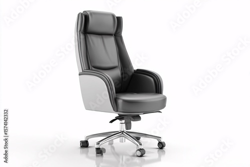 Executive office chair black leather ergonomic adjustable swivel desk chair for office and home comfort