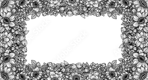 Exquisite Geometric Crystal Border Design With Empty Space For Text