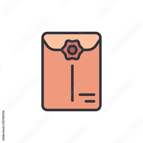 Stylized Illustration Of An Envelope With A Unique Seal Icon On Top