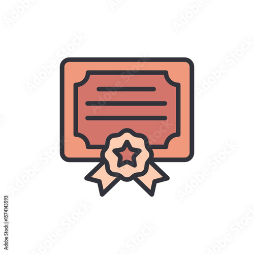 Charming Illustration Of A Certificate With Ribbons On Transparent Display